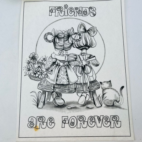 Friends Are Forever #6976 Tri-Chem Chart Picture To Paint 1985 Vintage - Picture 1 of 5